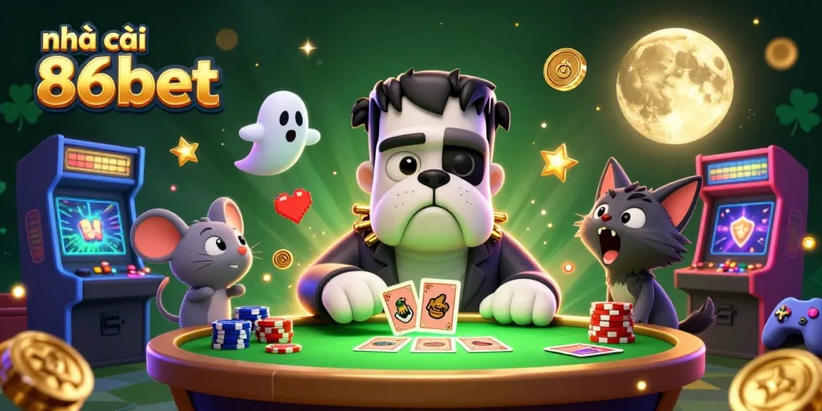 Win exciting games at nhà cái 86bet with a fun-filled casino atmosphere featuring vivid characters and gaming elements.