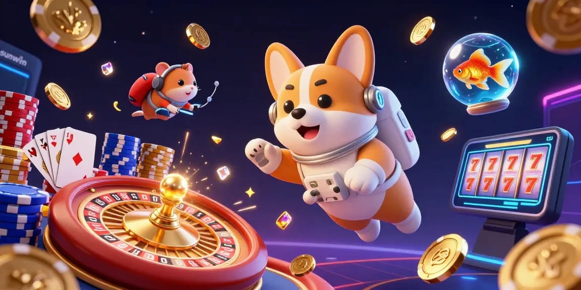 Experience thrilling gaming with sunwin in a vibrant casino scene featuring unique characters.