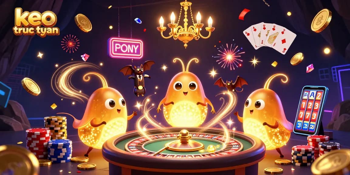 Engage with keo truc tuyen in a vibrant 3D casino environment featuring glowing characters and dynamic gaming elements.