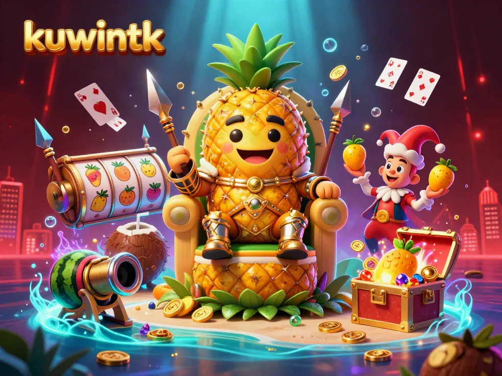 Experience the thrilling excitement of kuwintk's vibrant casino atmosphere with golden treasures, lively characters, and engaging game elements.
