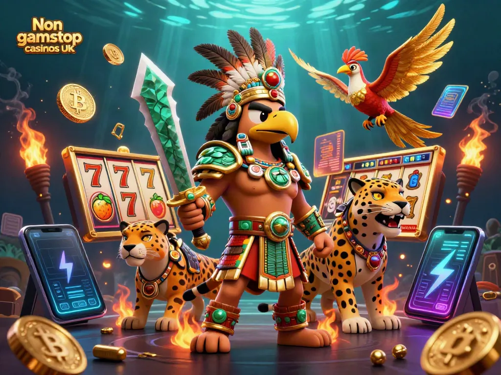 Experience the thrill of Non gamstop casinos UK with our vibrant casino-themed digital art.