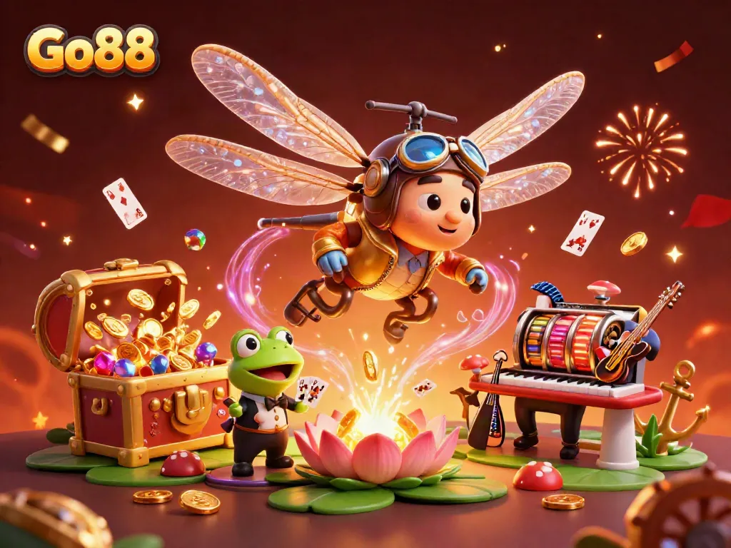 Experience the thrill of Go88 with vibrant characters and dynamic casino action.