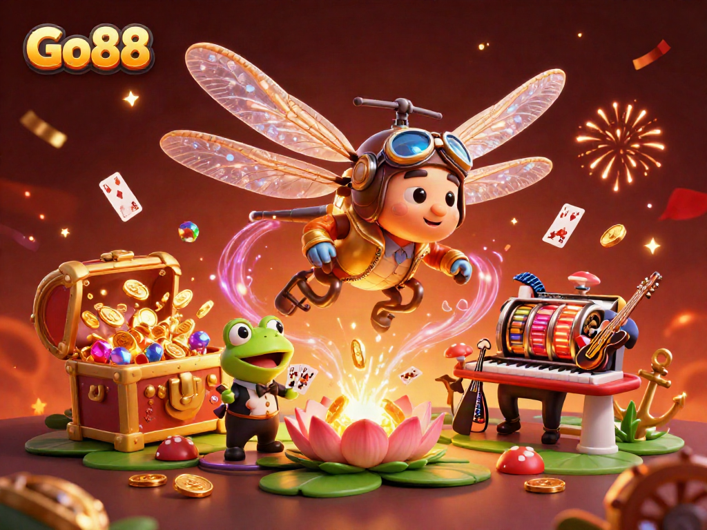 Experience the thrill of Go88 with vibrant characters and dynamic casino action.