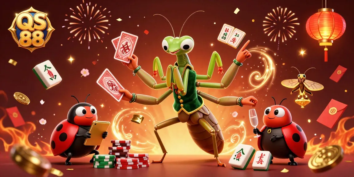 Experience the thrill of casino gaming at QS 88 with vibrant illustrations of gameplay and lively atmosphere.