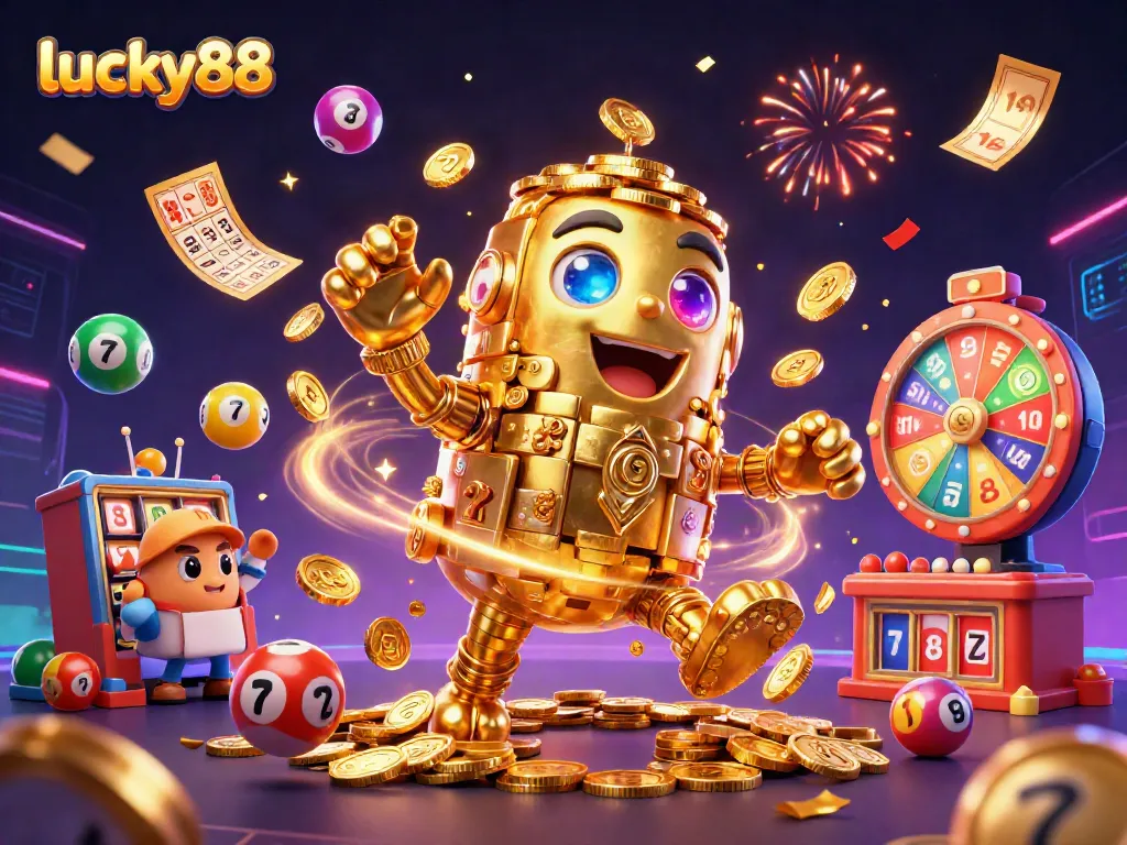 Experience immersive fun with lucky88 in a dynamic casino scene filled with vibrant gaming elements.