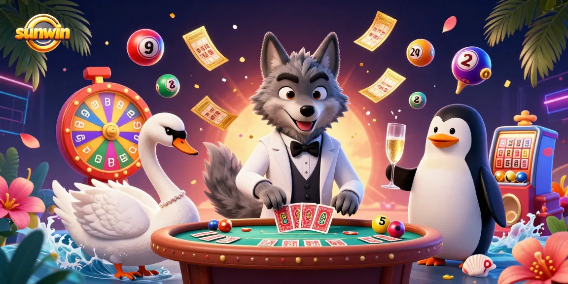 Experience thrilling moments with sunwin at a vibrant casino scene featuring characters and dynamic game elements.