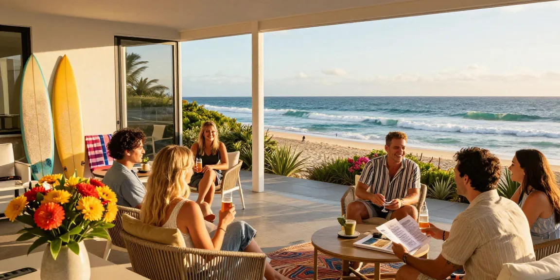 Managed Airbnb hosting Gold Coast with hosts welcoming guests at a coastal apartment.