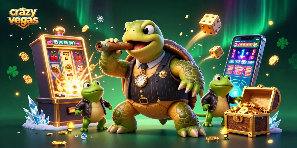 Experience thrilling wins with crazyvegas in this vibrant casino illustration packed with action.