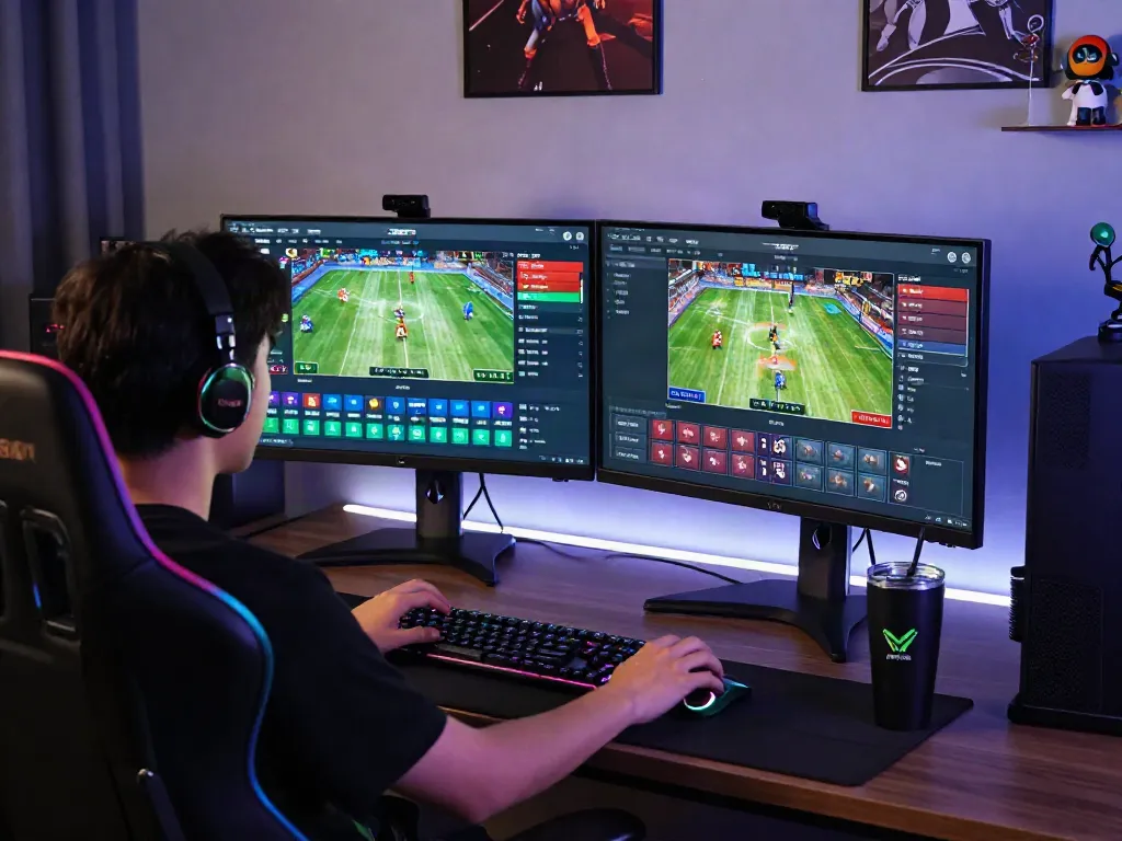 Engaged player using ZBET in an immersive gaming setup