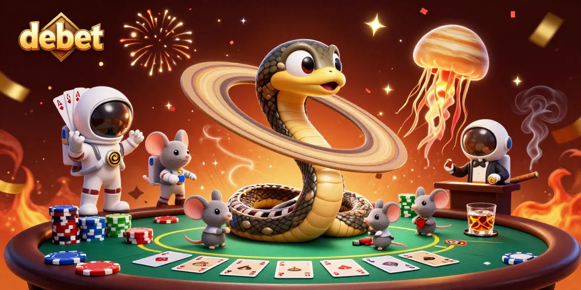 Bet on cosmic roulette with debet's lively characters and vibrant casino elements.