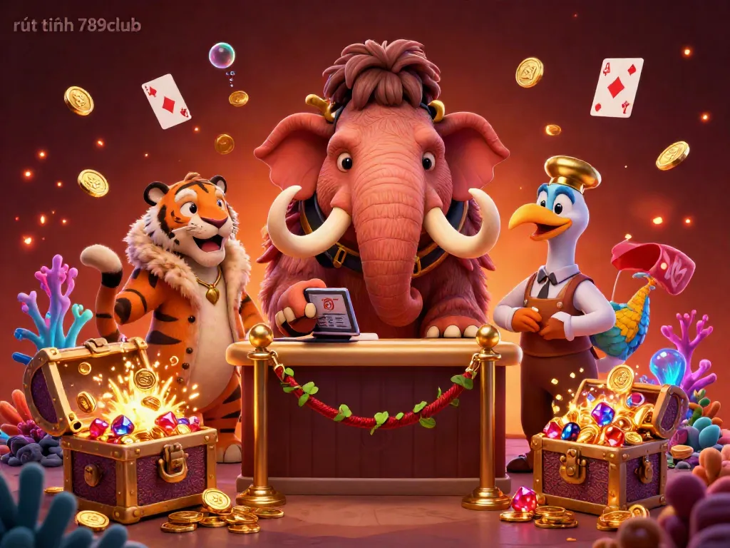 Experience rút tiền 789club with a lively casino scene featuring vibrant characters and rich visuals.