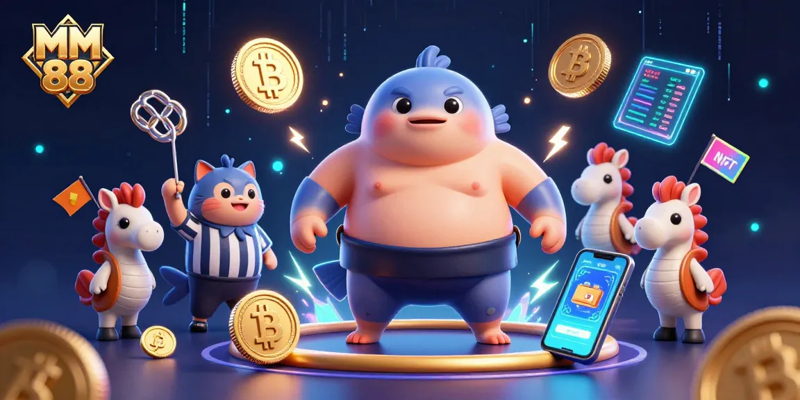 Experience thrilling gameplay at MM 88 with vibrant 3D casino visuals and crypto-themed elements.
