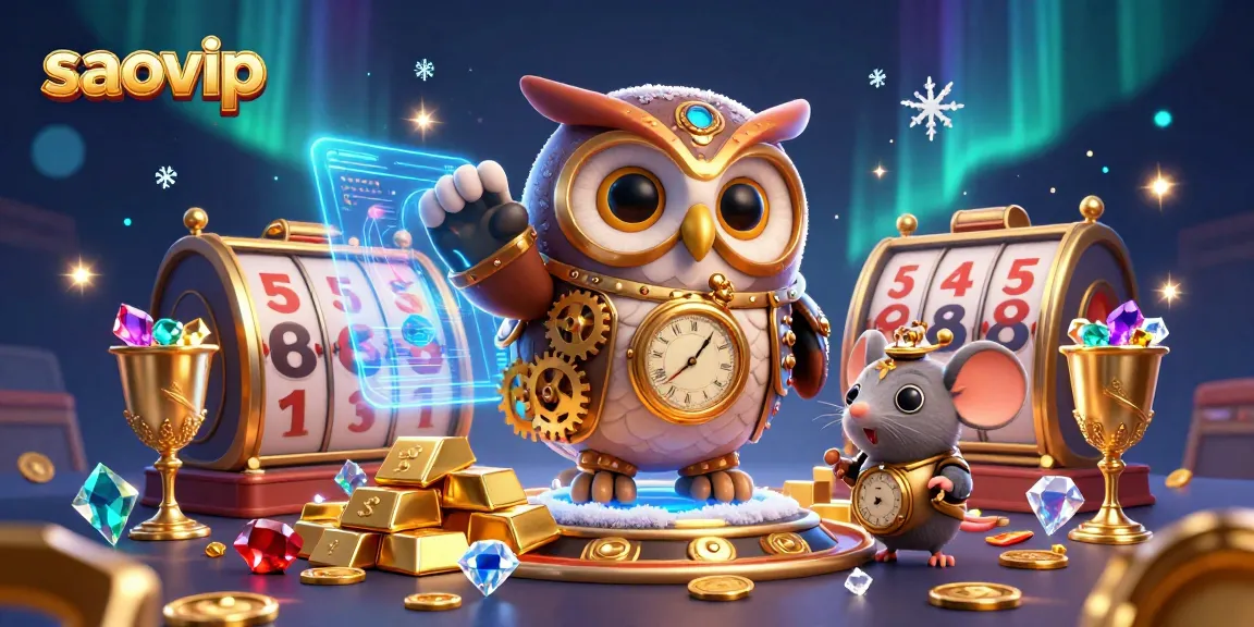 Engage with saovip's vibrant casino scene filled with treasures, slot reels, and dynamic characters.