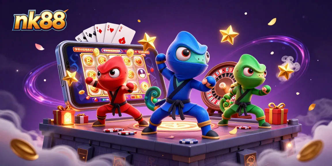Experience thrilling casino adventures with nk88 as ninja chameleons showcase their heroic gambling skills.