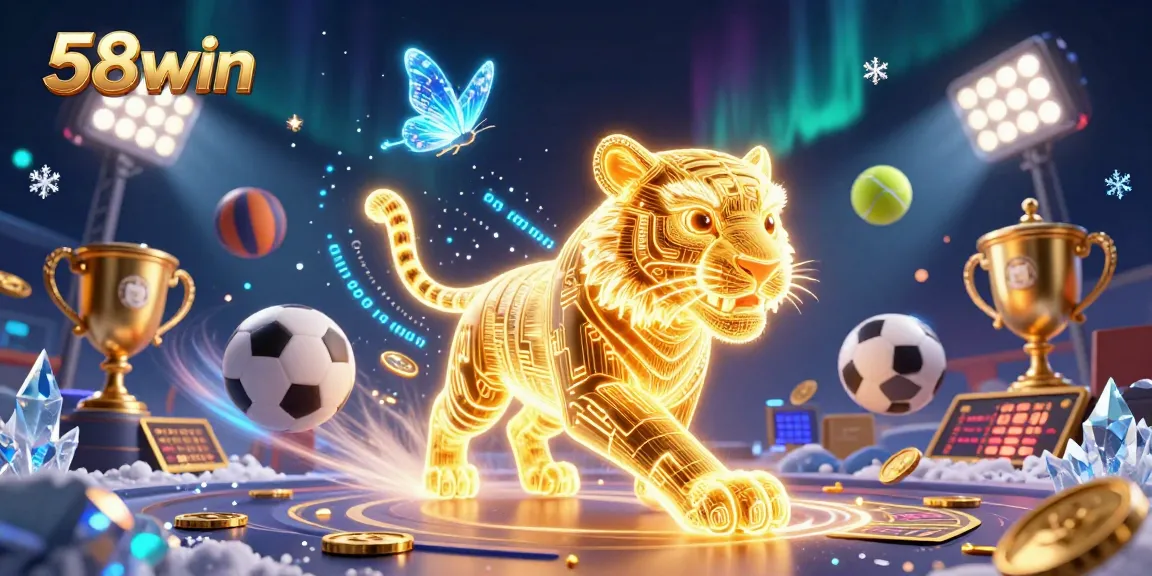 Bet on 58win with a dynamic scene showcasing energetic gameplay and vibrant casino elements.