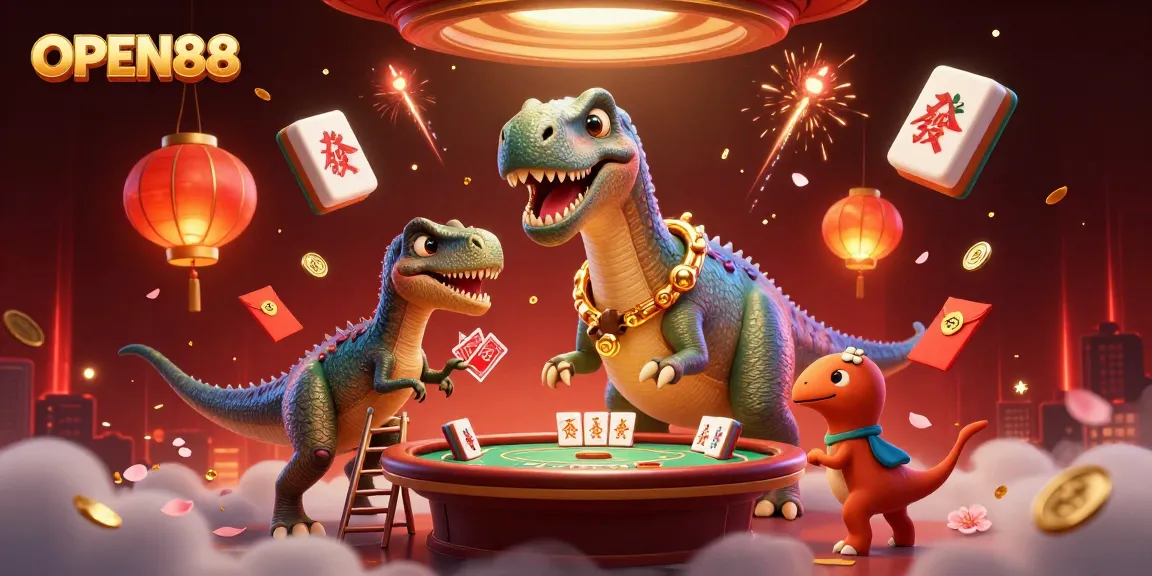 Experience OPEN88's thrilling gameplay with lively characters and vibrant casino elements.