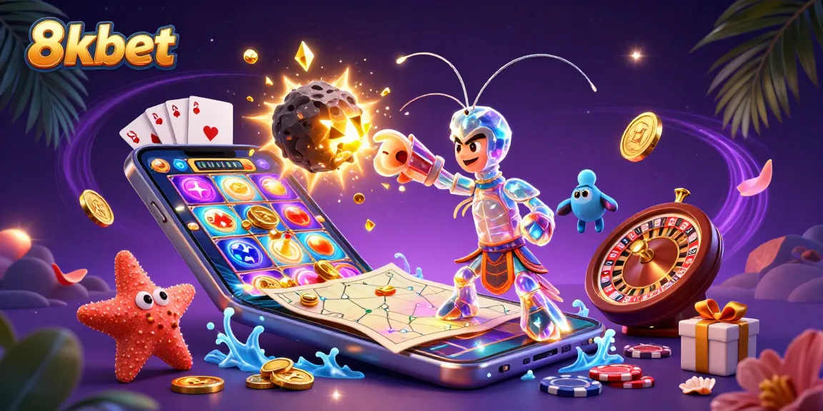 Experience the thrill of 8xbet with vibrant casino elements bursting in a magical cosmic scene.