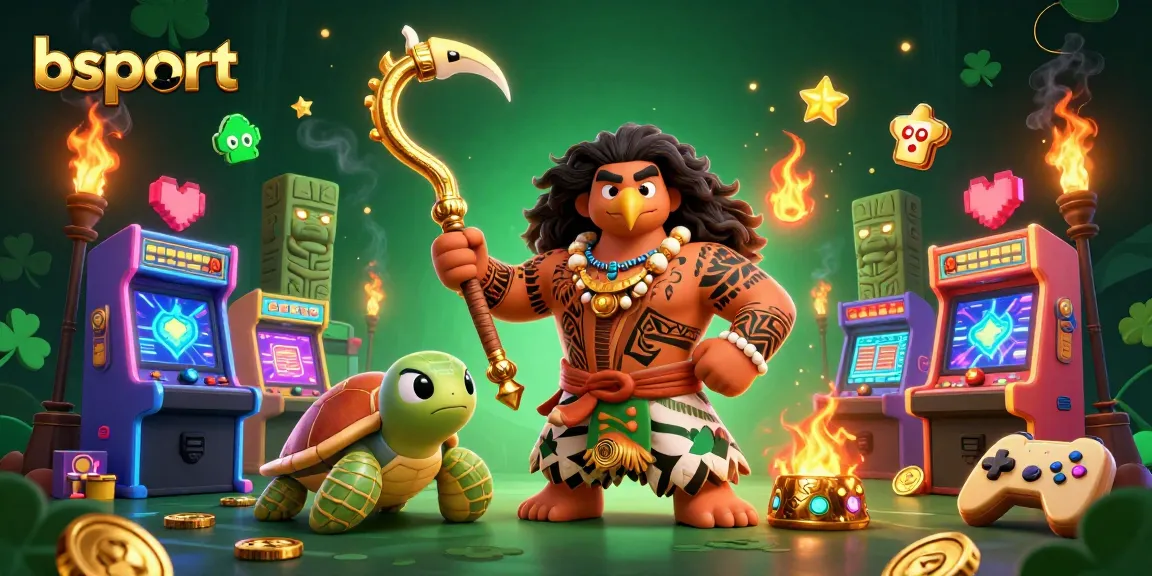 Experience exciting bets with Bsport as a hawk and turtle join a lively casino scene.