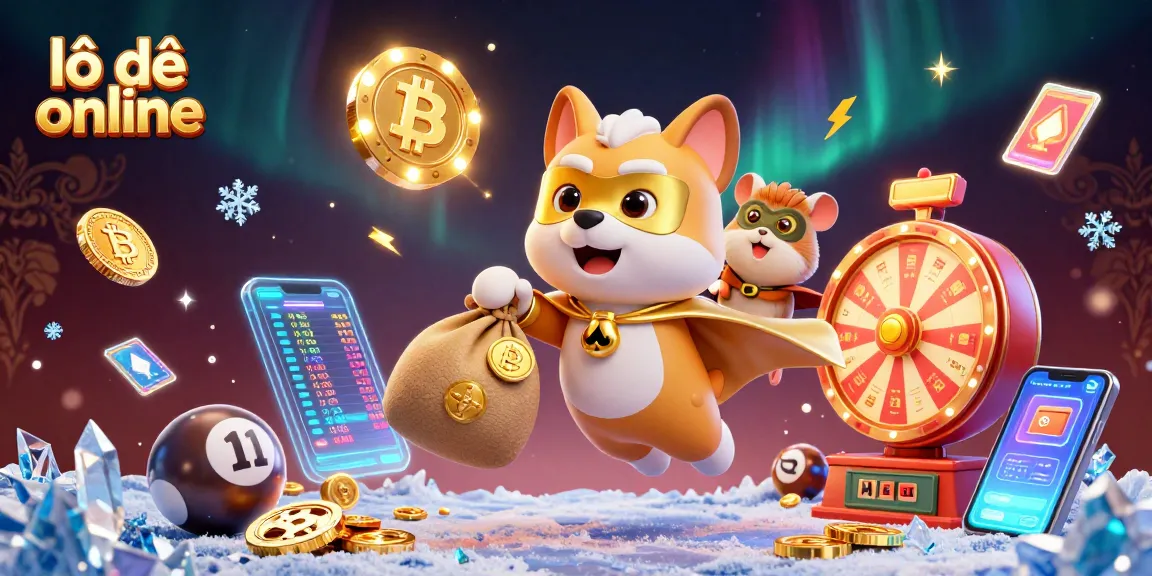 Engage with the excitement of lô đề online as a superhero dog flies through lottery elements.